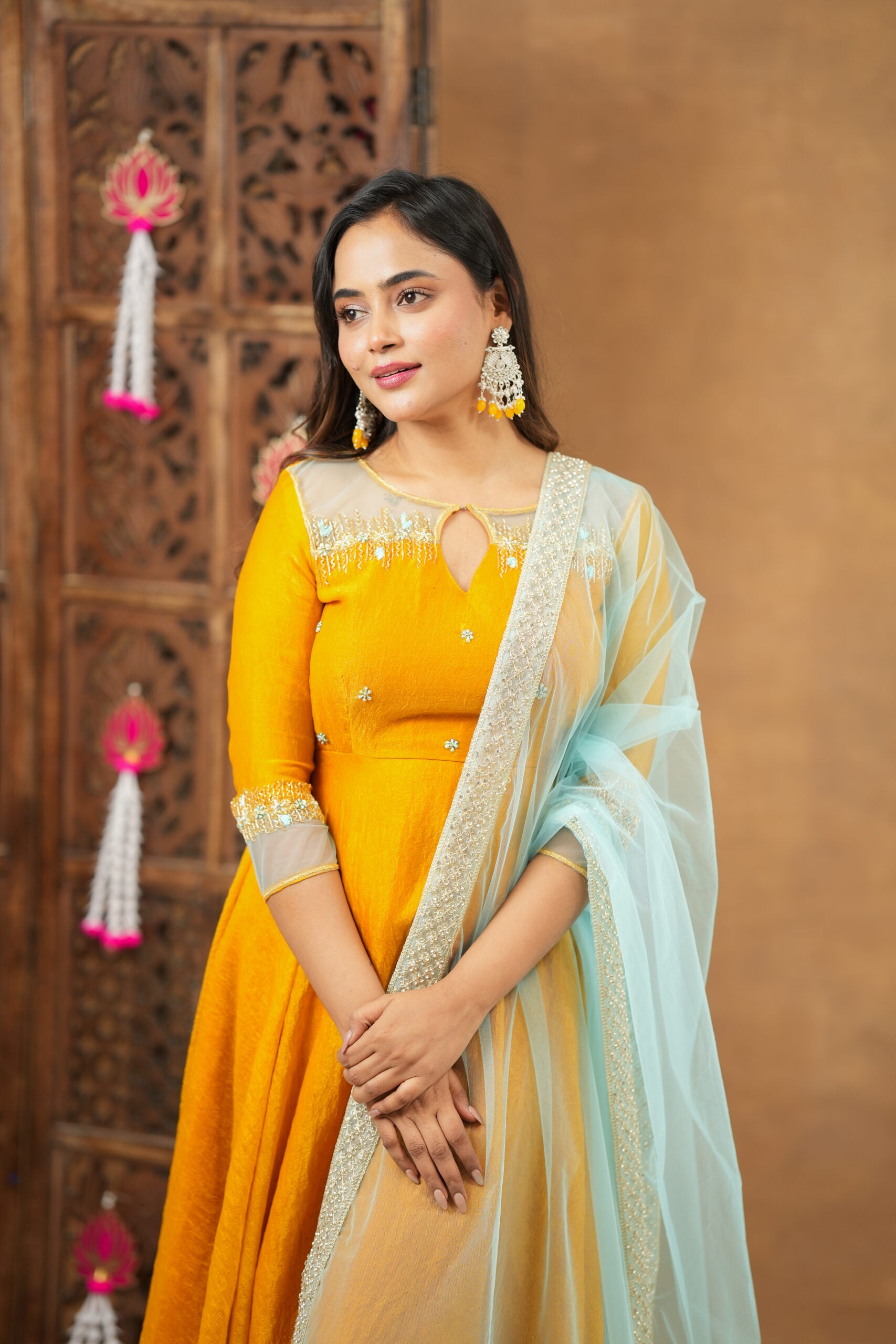 PC032 Mango yellow with sky-blue