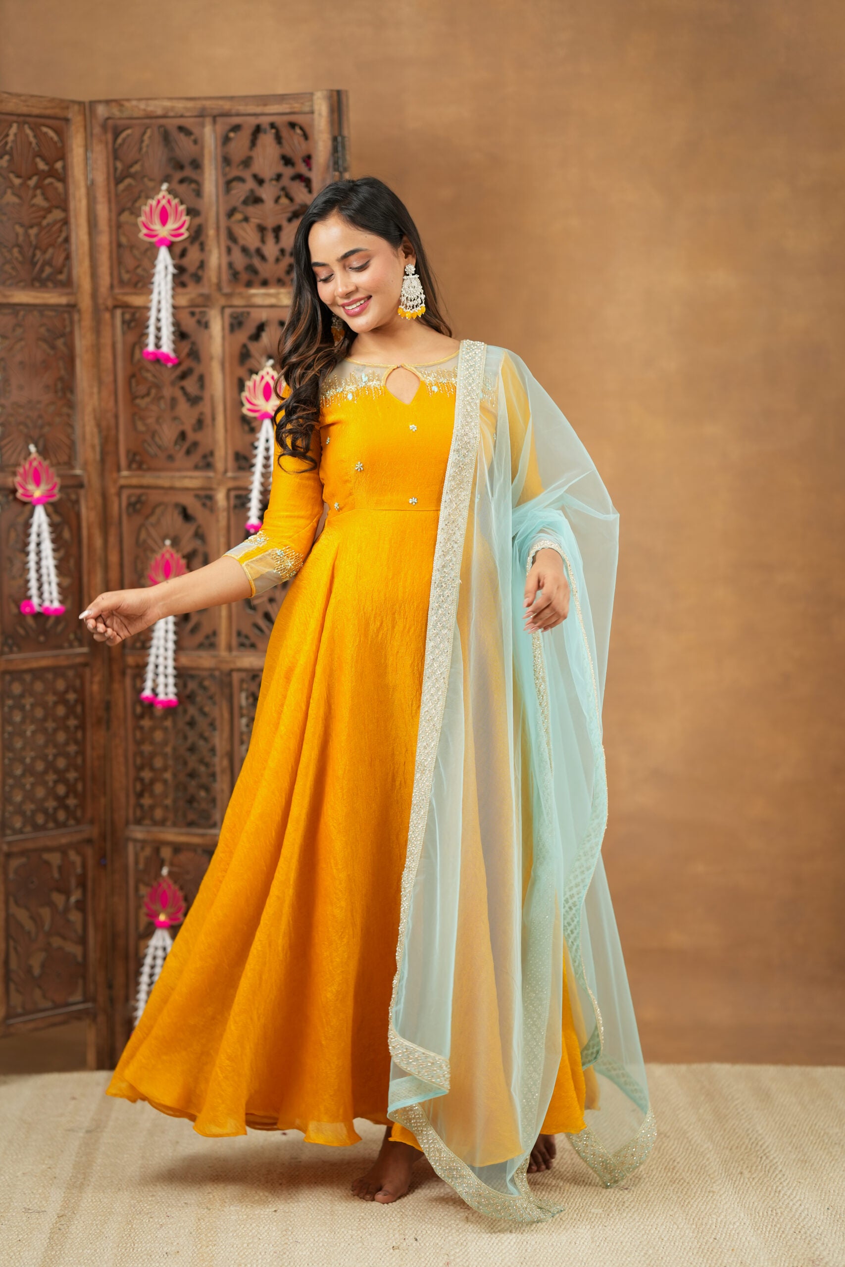 PC032 Mango yellow with sky-blue